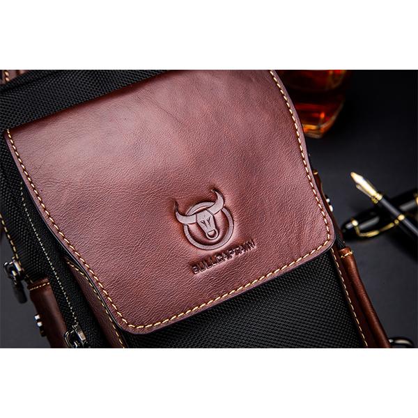 Lässige, modische Brusttasche aus echtem Leder