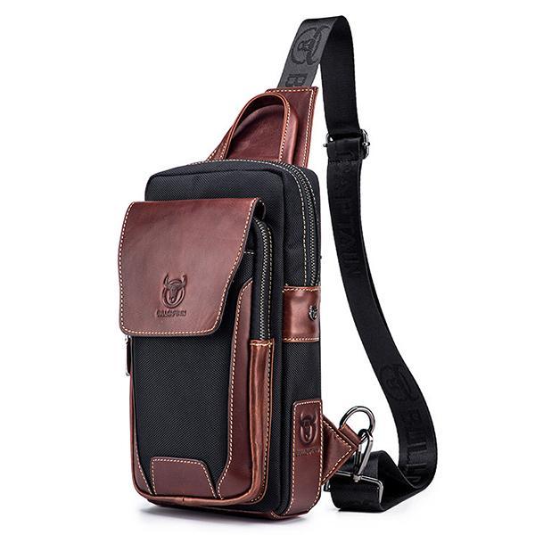 Lässige, modische Brusttasche aus echtem Leder