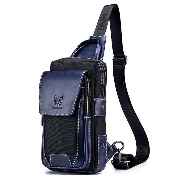 Lässige, modische Brusttasche aus echtem Leder