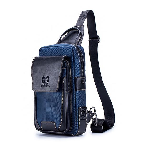 Lässige, modische Brusttasche aus echtem Leder