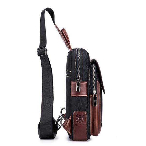 Lässige, modische Brusttasche aus echtem Leder