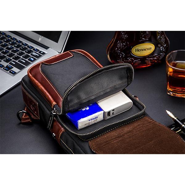 Lässige, modische Brusttasche aus echtem Leder