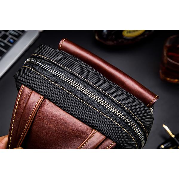 Lässige, modische Brusttasche aus echtem Leder