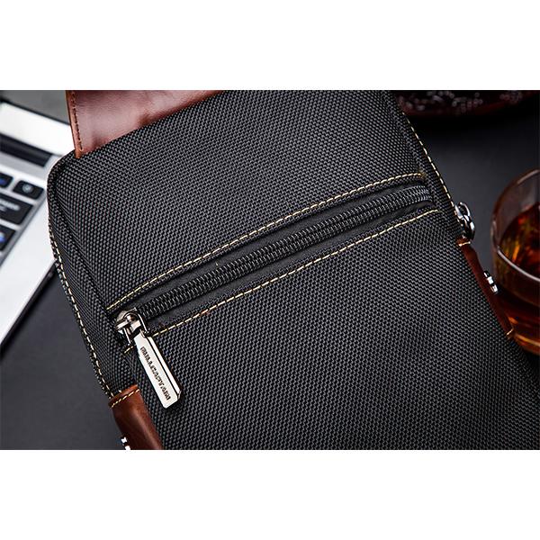 Lässige, modische Brusttasche aus echtem Leder