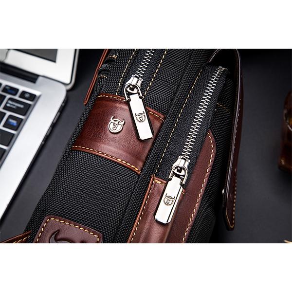 Lässige, modische Brusttasche aus echtem Leder