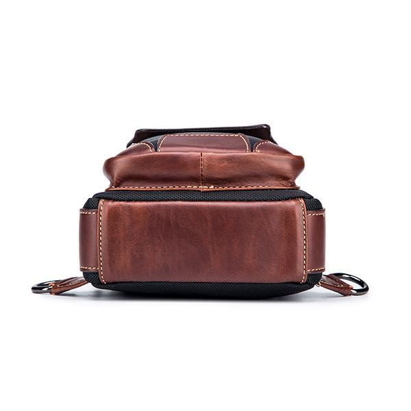 Lässige, modische Brusttasche aus echtem Leder