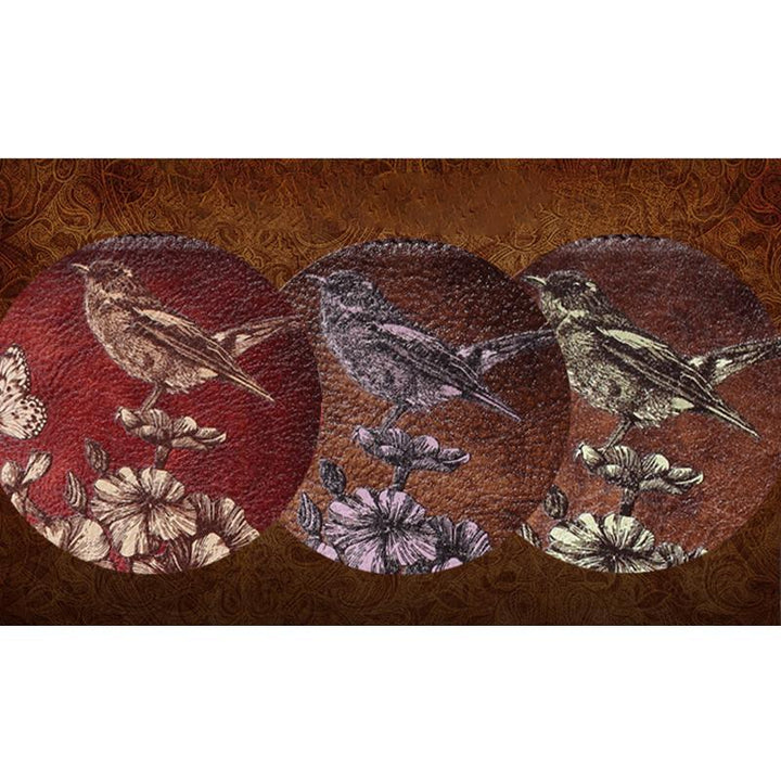 Große Geldbörse aus echtem Leder im Vintage-Stil mit Blumenmuster