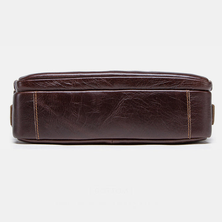 Umhängetasche aus echtem Leder mit großem Fassungsvermögen und mehreren Taschen