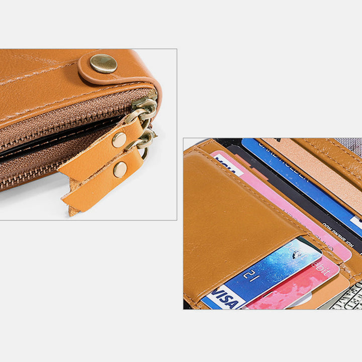 Multifunktions-RFID-Geldbörse aus echtem Leder