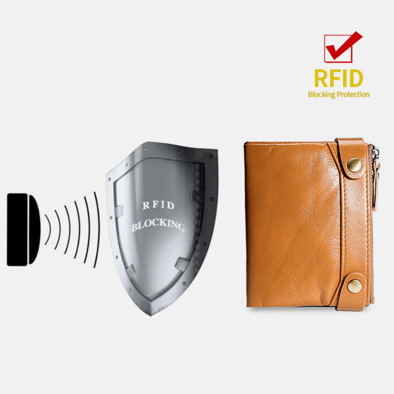 Multifunktions-RFID-Geldbörse aus echtem Leder