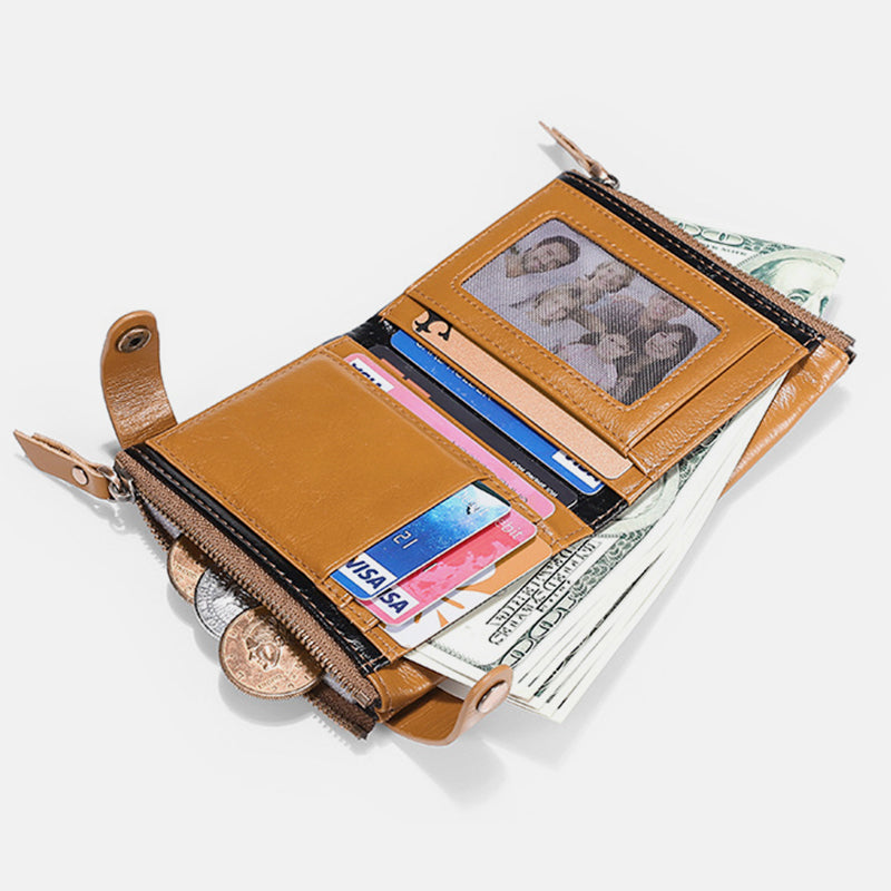Multifunktions-RFID-Geldbörse aus echtem Leder