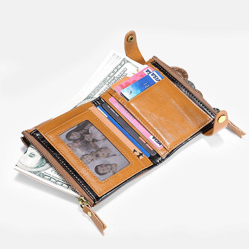 Multifunktions-RFID-Geldbörse aus echtem Leder