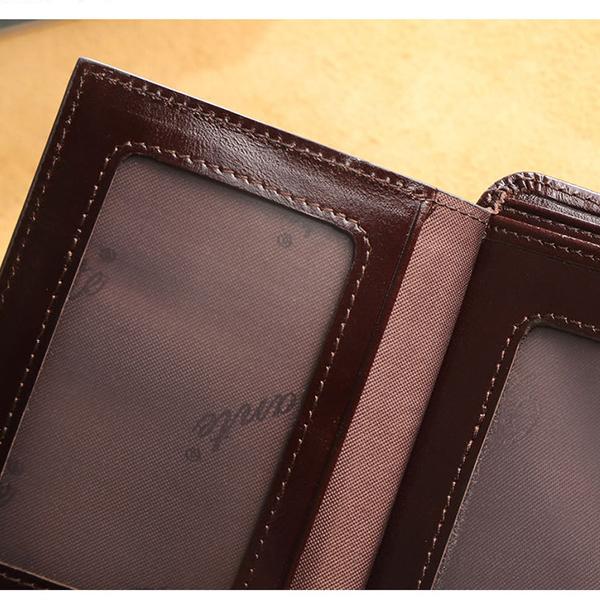 RFID-diebstahlsichere Vintage-Geldbörse aus echtem Leder