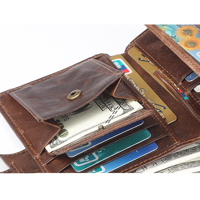 RFID-Geldbörse im Vintage-Stil mit großer Kapazität und mehreren Steckplätzen