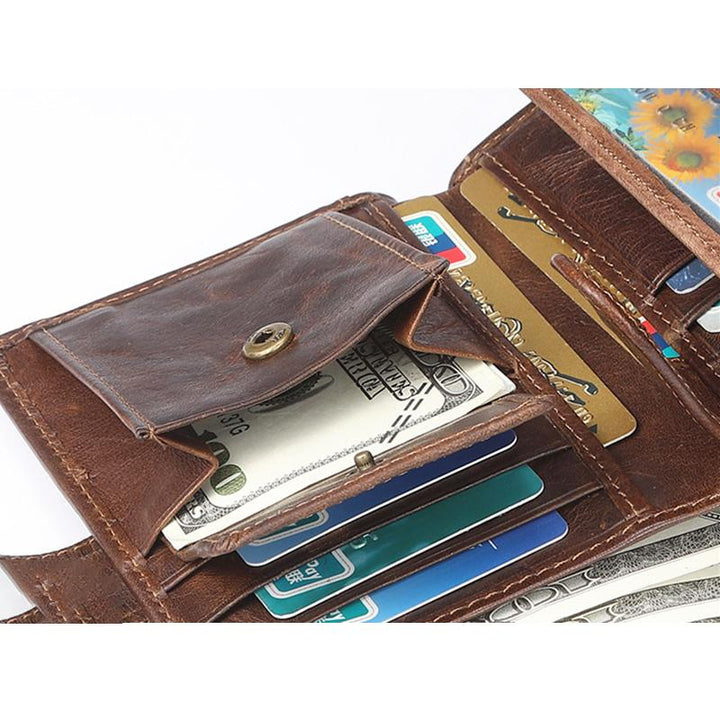 RFID-Geldbörse im Vintage-Stil mit großer Kapazität und mehreren Steckplätzen