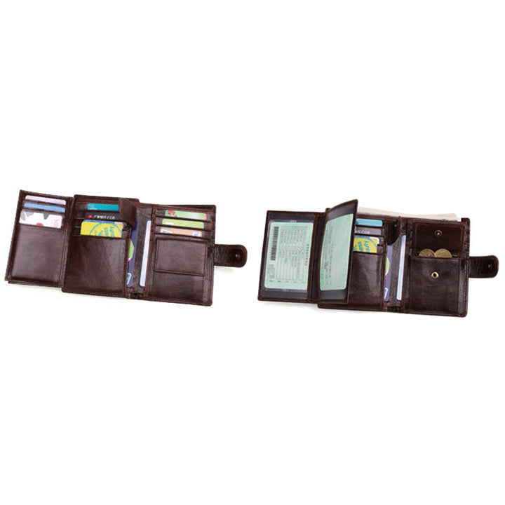 RFID-Geldbörse im Vintage-Stil mit großer Kapazität und mehreren Steckplätzen
