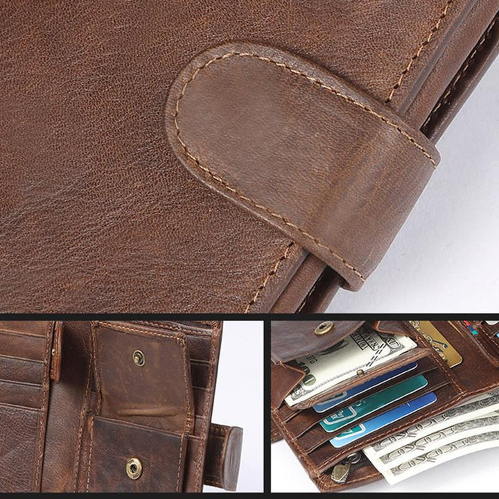 RFID-Geldbörse im Vintage-Stil mit großer Kapazität und mehreren Steckplätzen