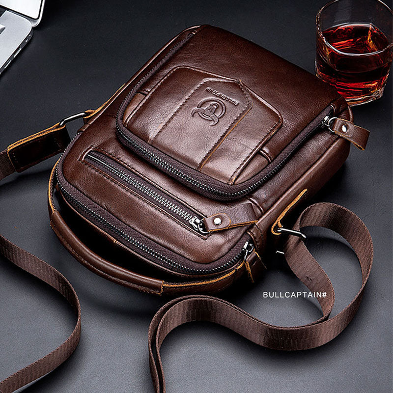 Lässige Umhängetasche aus Leder für Herren im Vintage-Stil