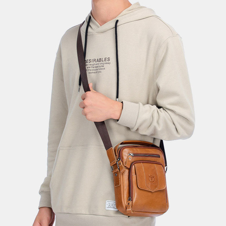 Lässige Umhängetasche aus Leder für Herren im Vintage-Stil