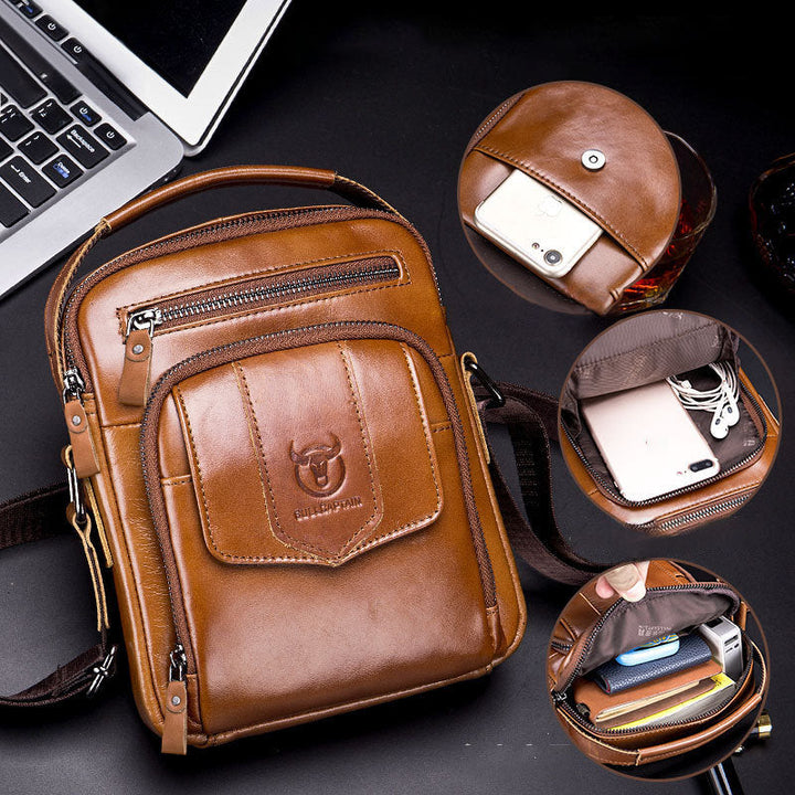 Lässige Umhängetasche aus Leder für Herren im Vintage-Stil