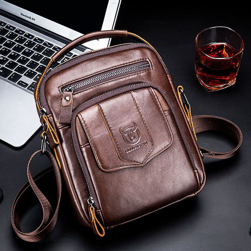 Lässige Umhängetasche aus Leder für Herren im Vintage-Stil