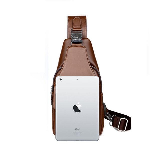 Tragefreundliche Schultertasche mit mehreren Fächern und USB-Ladeanschluss