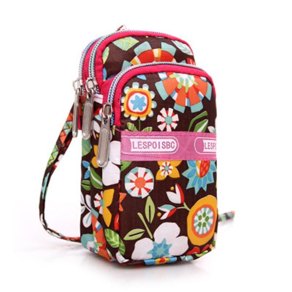 Mehrfarbige Handytasche mit Blumenmuster