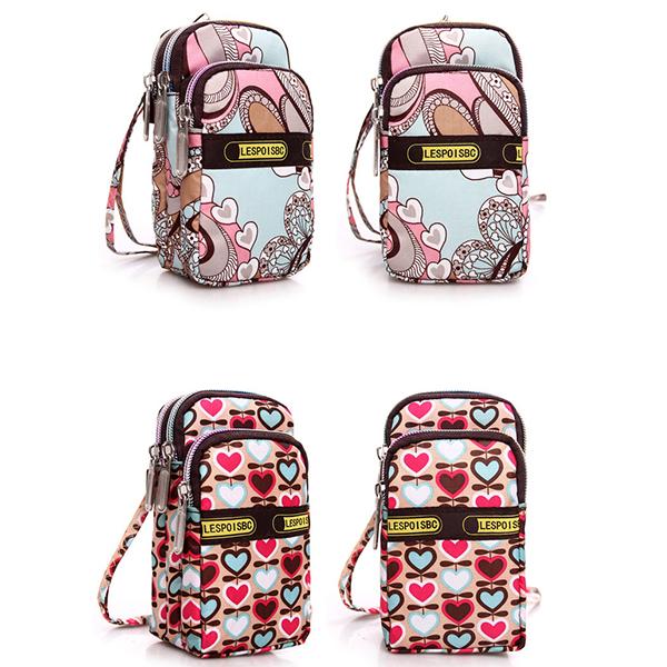 Mehrfarbige Handytasche mit Blumenmuster