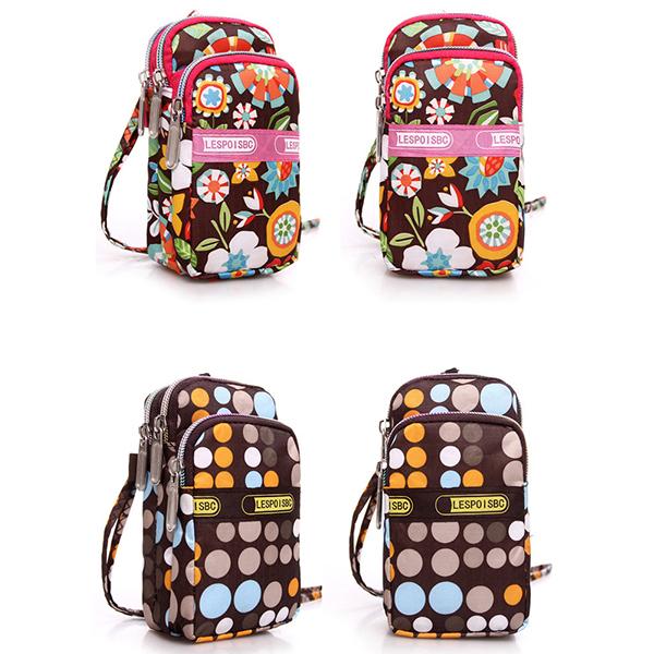 Mehrfarbige Handytasche mit Blumenmuster