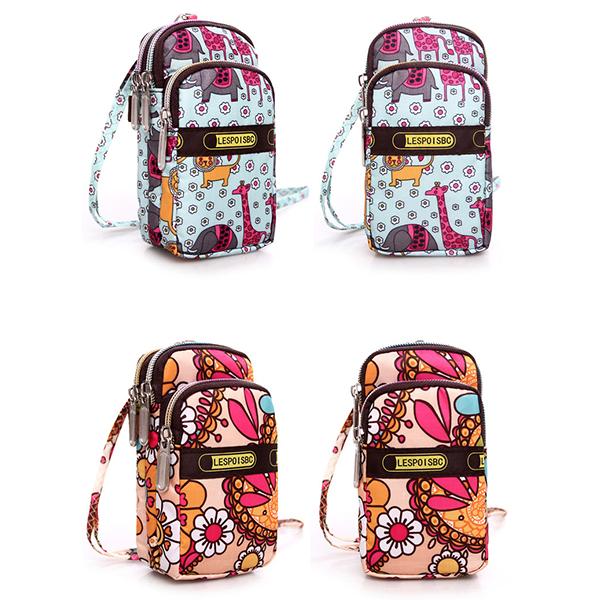 Mehrfarbige Handytasche mit Blumenmuster