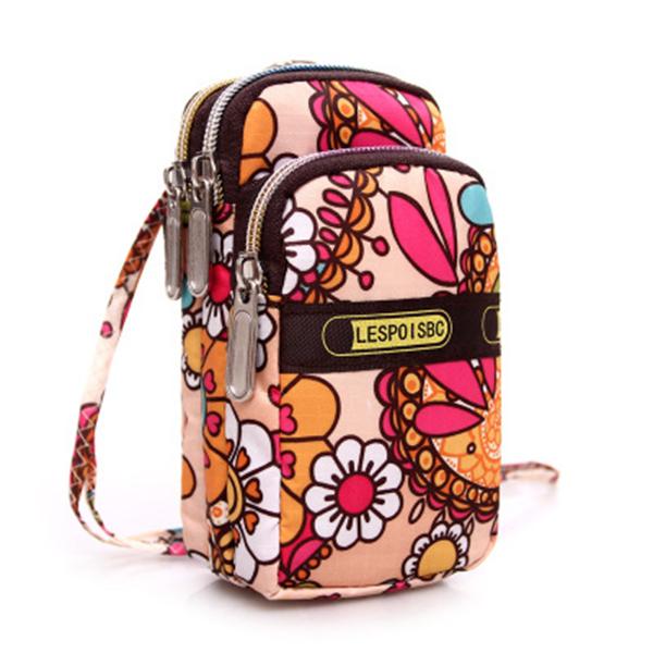 Mehrfarbige Handytasche mit Blumenmuster