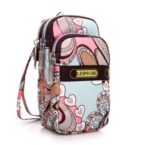 Mehrfarbige Handytasche mit Blumenmuster