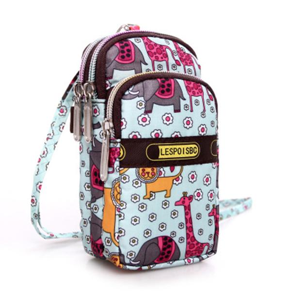 Mehrfarbige Handytasche mit Blumenmuster