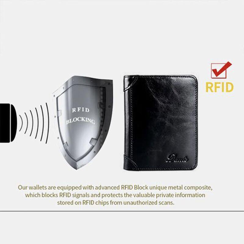 RFID-diebstahlsichere Vintage-Geldbörse aus echtem Leder