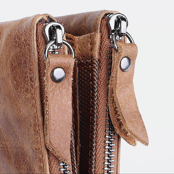 RFID Blocking Brieftasche Kleine Vintage Crazy Short Geldbörse Bifold