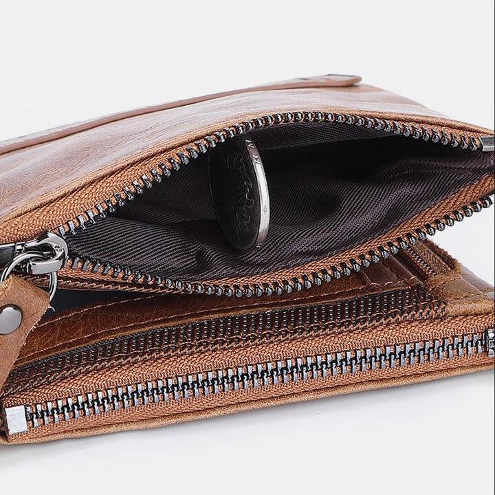 RFID Blocking Brieftasche Kleine Vintage Crazy Short Geldbörse Bifold