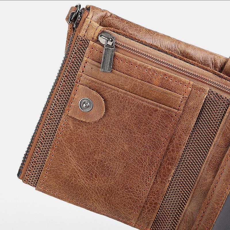 RFID Blocking Brieftasche Kleine Vintage Crazy Short Geldbörse Bifold