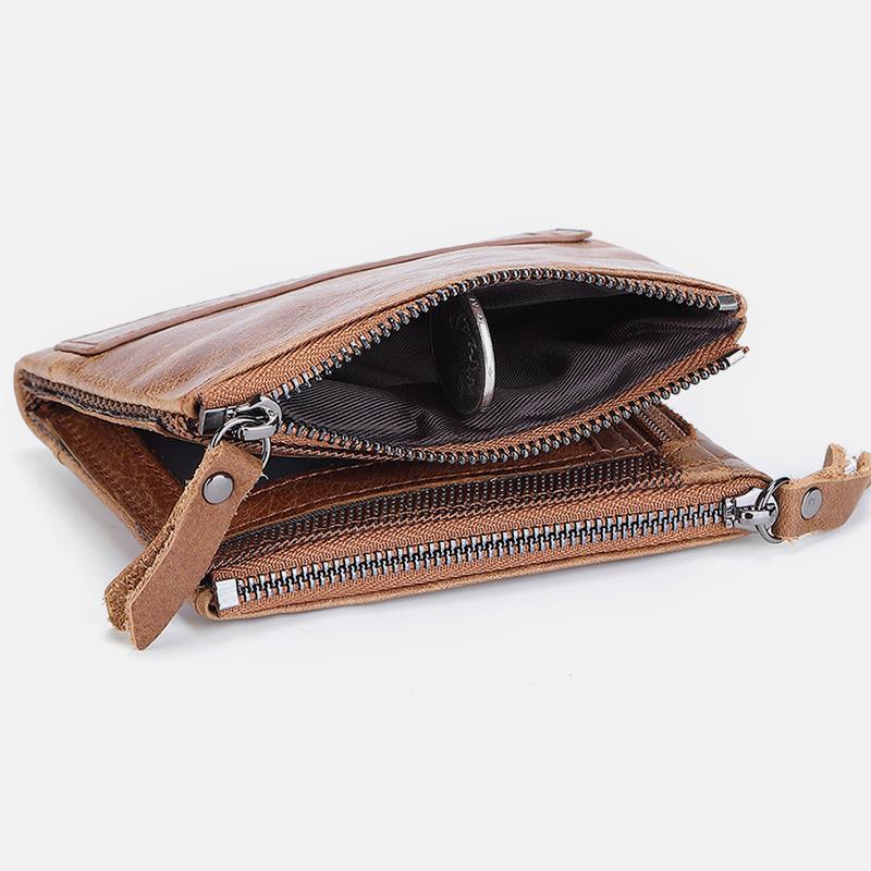 RFID Blocking Brieftasche Kleine Vintage Crazy Short Geldbörse Bifold