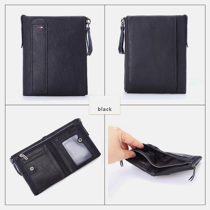 RFID Blocking Brieftasche Kleine Vintage Crazy Short Geldbörse Bifold