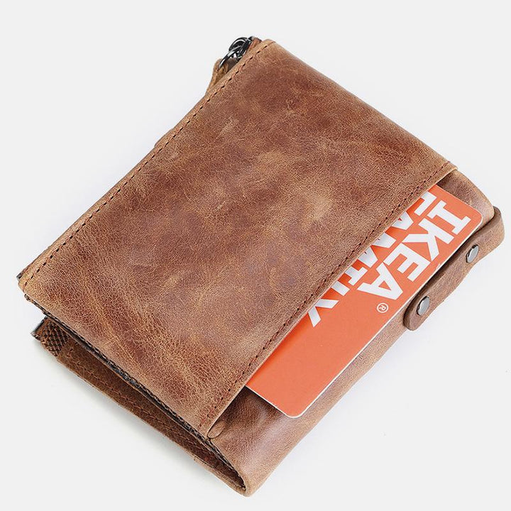 RFID Blocking Brieftasche Kleine Vintage Crazy Short Geldbörse Bifold