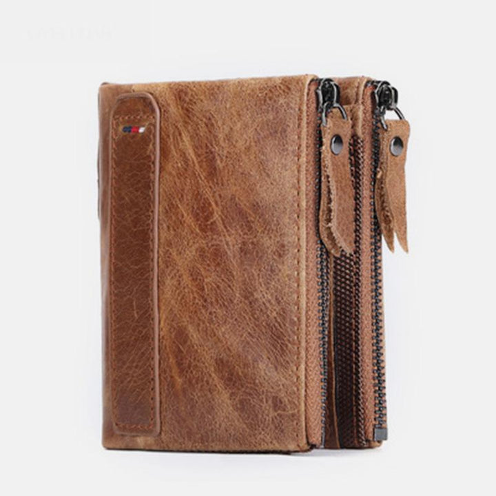 RFID Blocking Brieftasche Kleine Vintage Crazy Short Geldbörse Bifold
