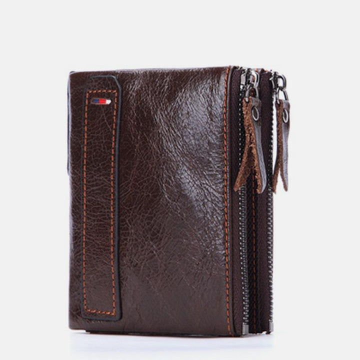 RFID Blocking Brieftasche Kleine Vintage Crazy Short Geldbörse Bifold