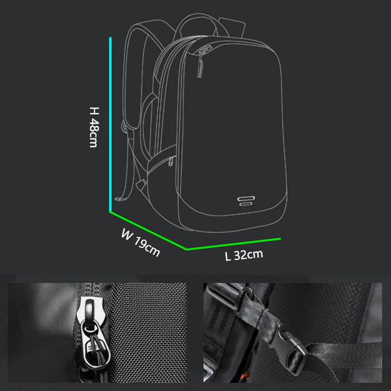 Stilvoller, wasserdichter Laptop-Rucksack mit mehreren Fächern