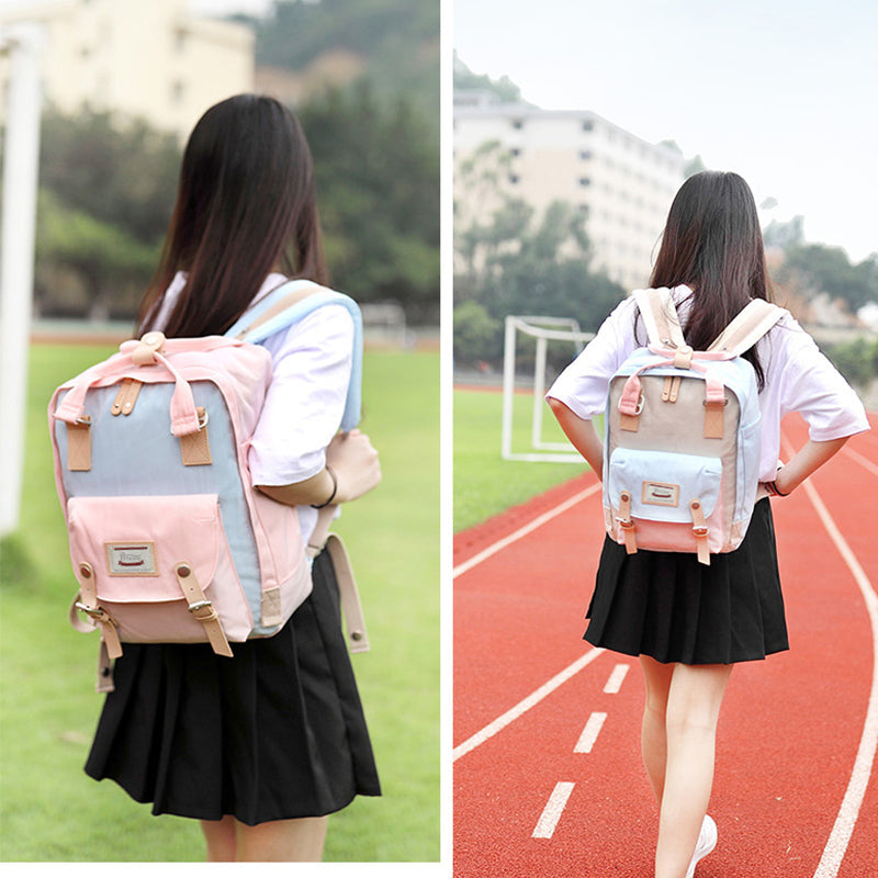 Großer Vintage-Reiserucksack mit mehreren Taschen im College-Stil