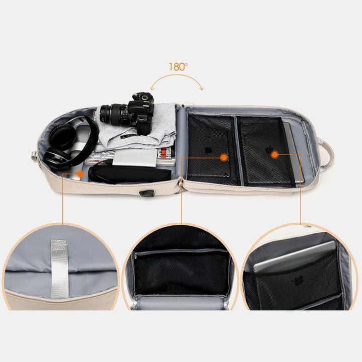 15,6“ Laptop-Rucksack Multifunktionaler Patchwork-Rucksack mit USB-Ladeanschluss