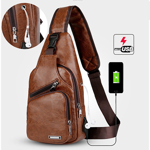 Wasserdichte Schultertasche mit USB-Ladefunktion 