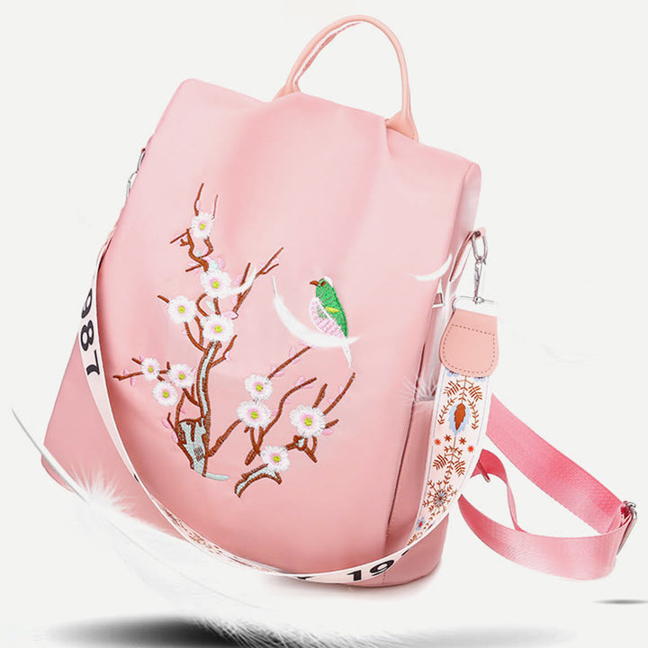 Rucksack für Damen, große Kapazität, Outdoor-Stickerei, Freizeit-Tagesrucksack