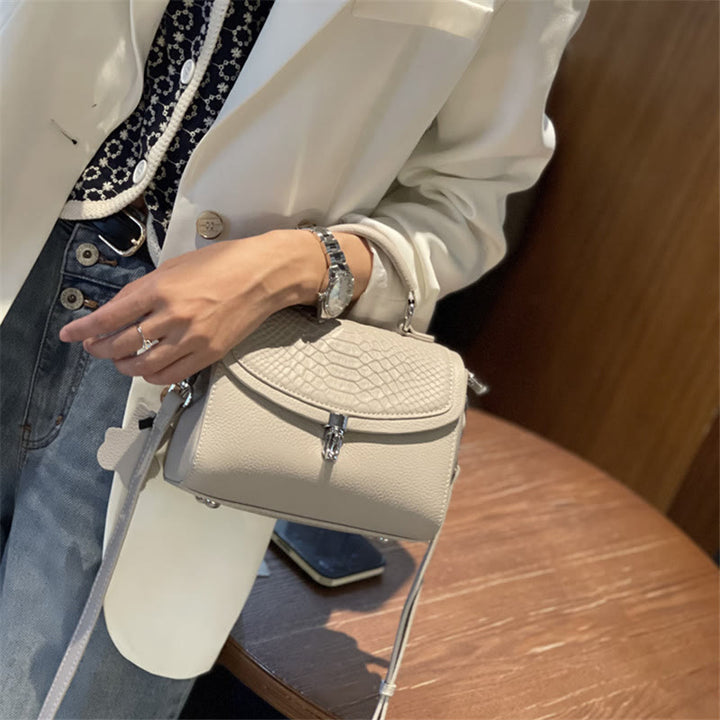 Minimalistische Umhängetasche für Damen, echtes Leder, kleine Schultertasche