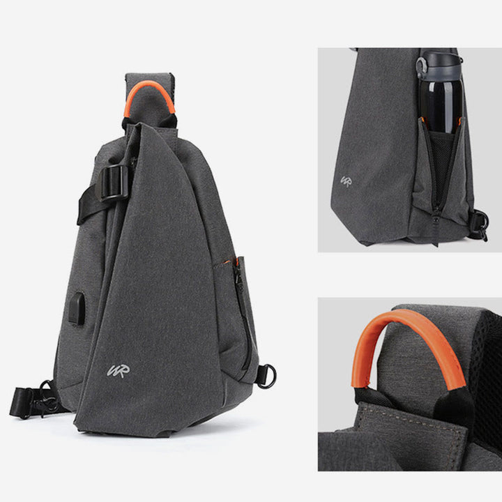 Schultertasche für Herren, lässig, multifunktional, Brusttasche mit großem Fassungsvermögen