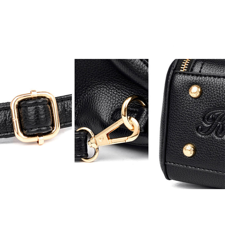 Doppelfach Top Griff Satchel Leder Umhängetasche Geldbörse Handtasche